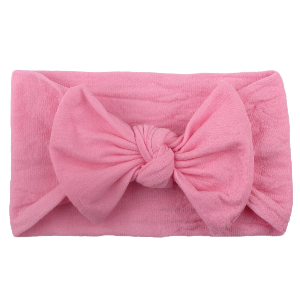 Baby Girls Rabbit Ear Bow Headband – Soft Knot Hairband for Newborns, Infants & Toddlers Photo Props