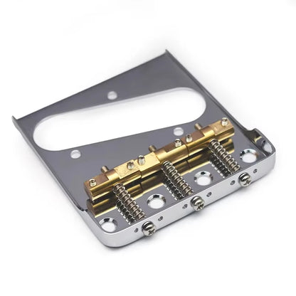 Pro Telecaster TL Bridge Upgrade — 6-Point Brass Saddles with Ashtray Design, CNC Aluminum Base for Vintage Tone Enhancement
