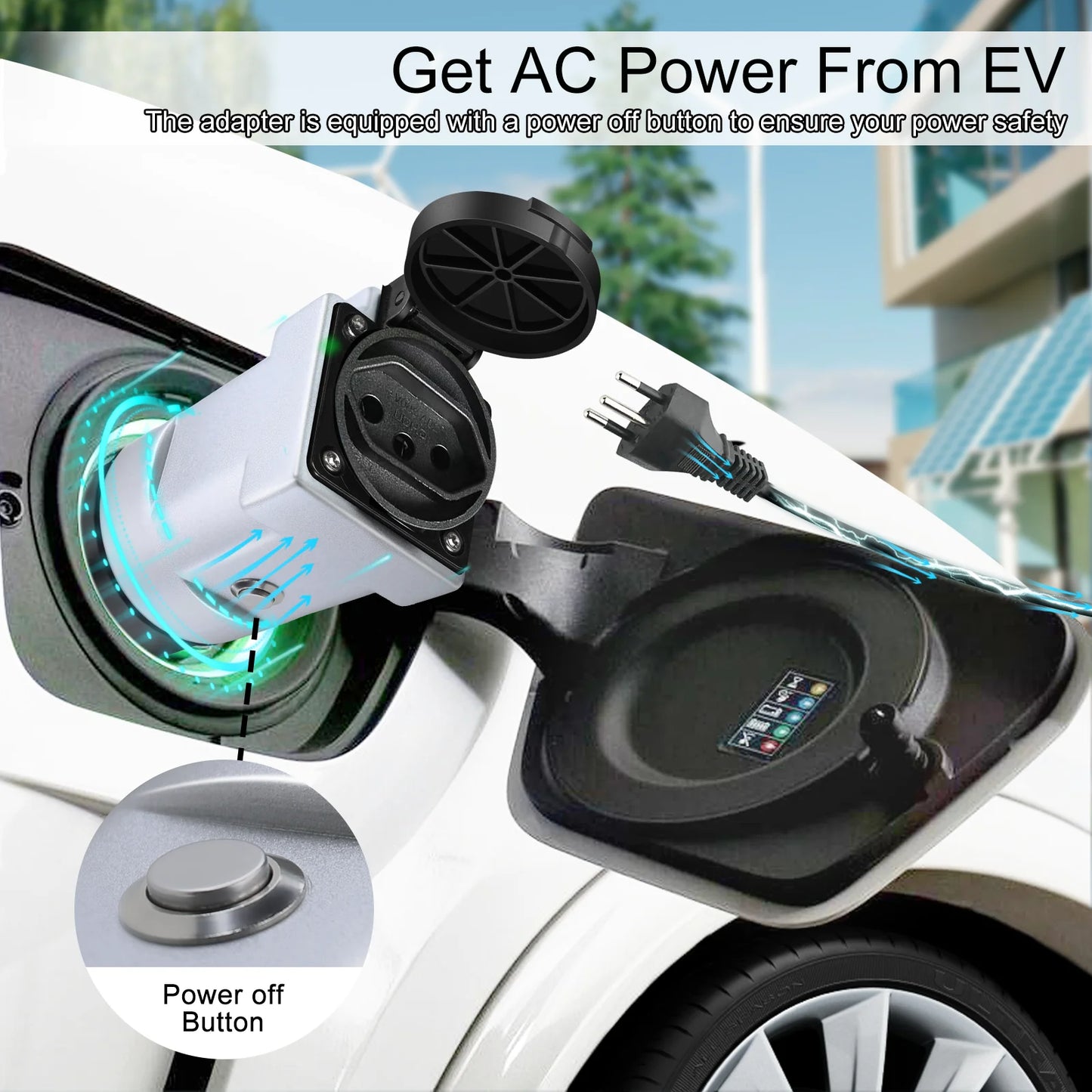 GUWIEYG V2L Discharger Type 2 EV Cable Adapter – Vehicle to Load (V2L) Support for MG, BYD, Brazil Plug