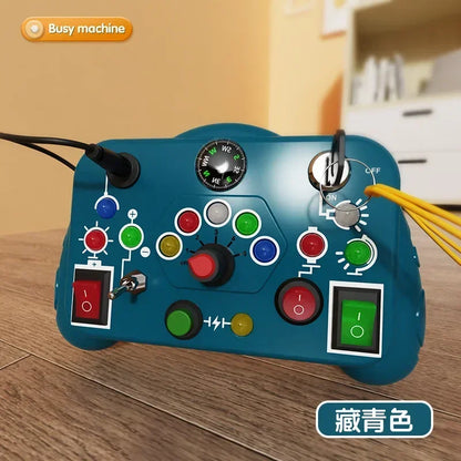 Montessori Busy Board Sensory Toy – LED Light & Switch Activity Game for Children Ages 2-4