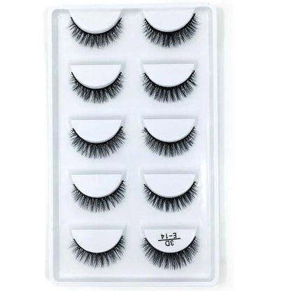 5 Pairs 3D Real Mink False Eyelashes – Soft Natural Look Eyelash Extensions for Makeup & Daily Wear