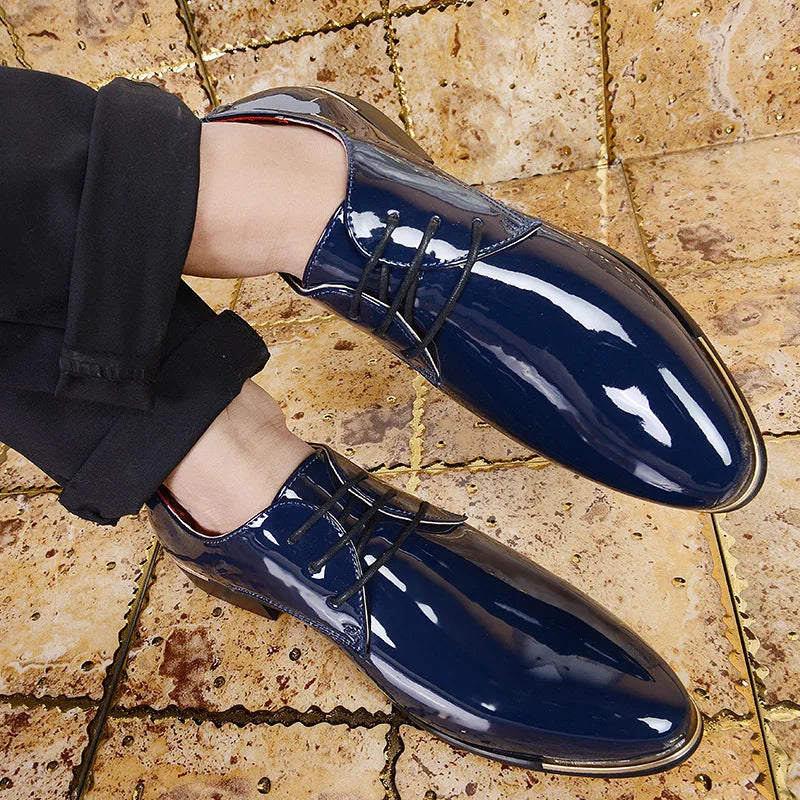 Men’s Leather Pointed Toe Dress Shoes - Business Wedding Party Formal Dance Shoes