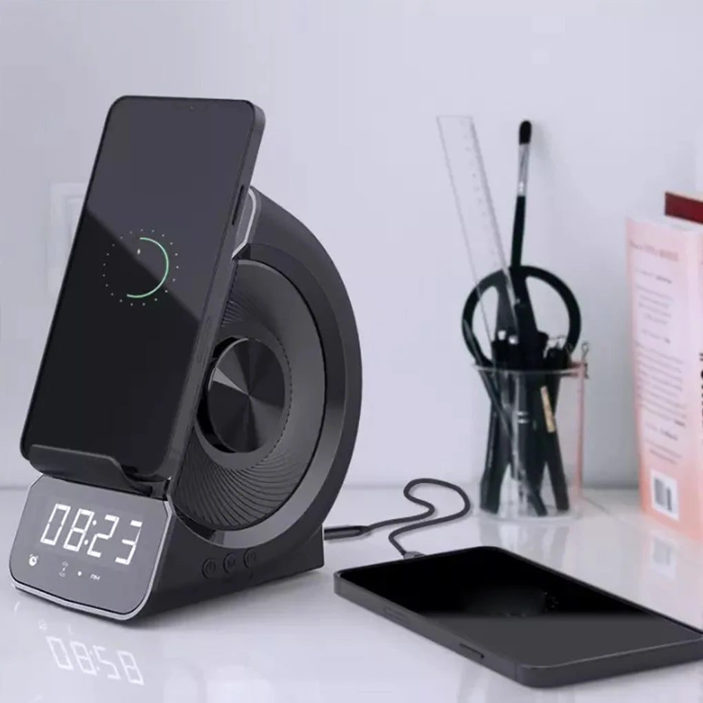 3-in-1 Wireless Bluetooth Speaker with LED Display, Alarm Clock & Fast Charging – Portable Outdoor Speaker