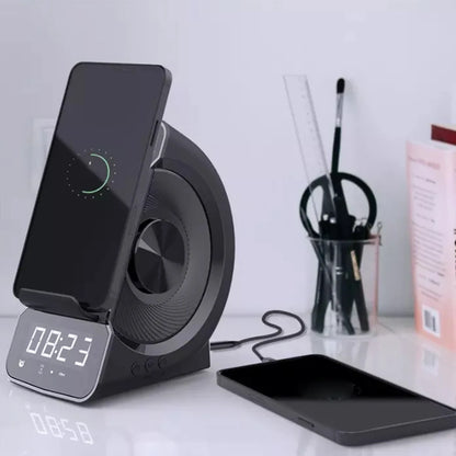 3-in-1 Wireless Bluetooth Speaker with LED Display, Alarm Clock & Fast Charging – Portable Outdoor Speaker
