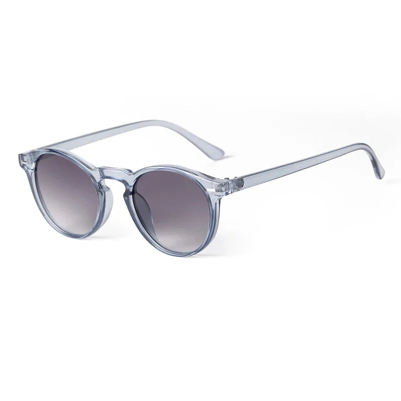 Vintage Round Sunglasses – 2024 Fashion Design for Men & Women, Retro Rivet Yellow & Blue Lens, Square Sun Glasses