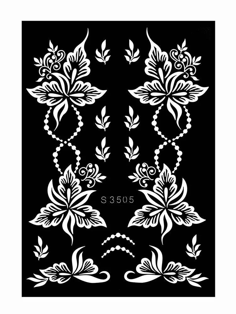Reusable Henna Stencil Templates for Hand & Body – Floral Tattoo Stencils for Women, Weddings & Festivals Body Art Makeup Tools