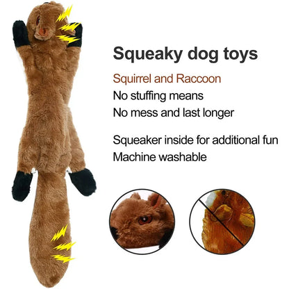 5-Pack Stuffingless Dog Toys – Funny Animal Plush Chew Toys with Squeakers & Crinkle for Dogs