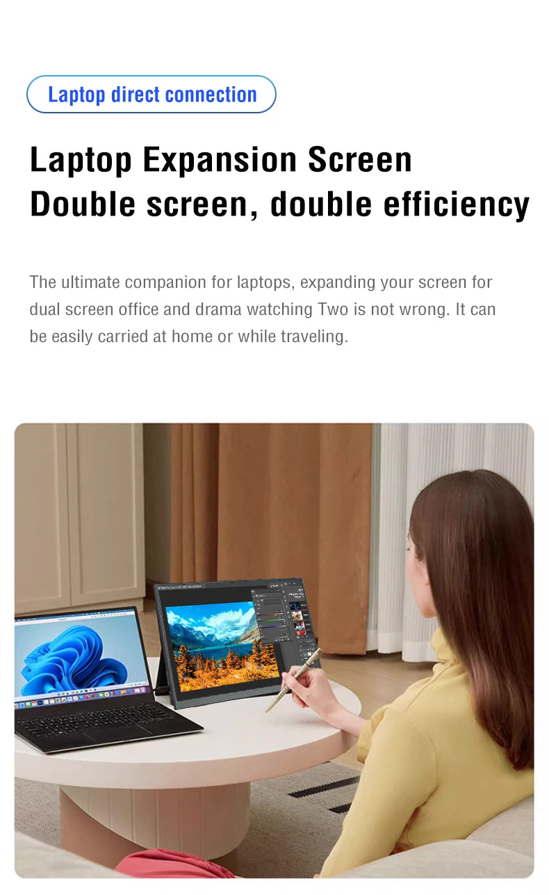 Anmite 10.5" Portable Monitor — 1280P HDR, 16:10 Low Blue Light Display for Xbox, PS4/PS5, Switch, PC & Laptop Extension