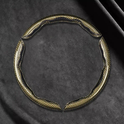 2/3PCS Universal Car Steering Wheel Cover — Laser Carbon Fiber, Silicone & 1K Microfiber Leather, Non-Slip PVC Booster
