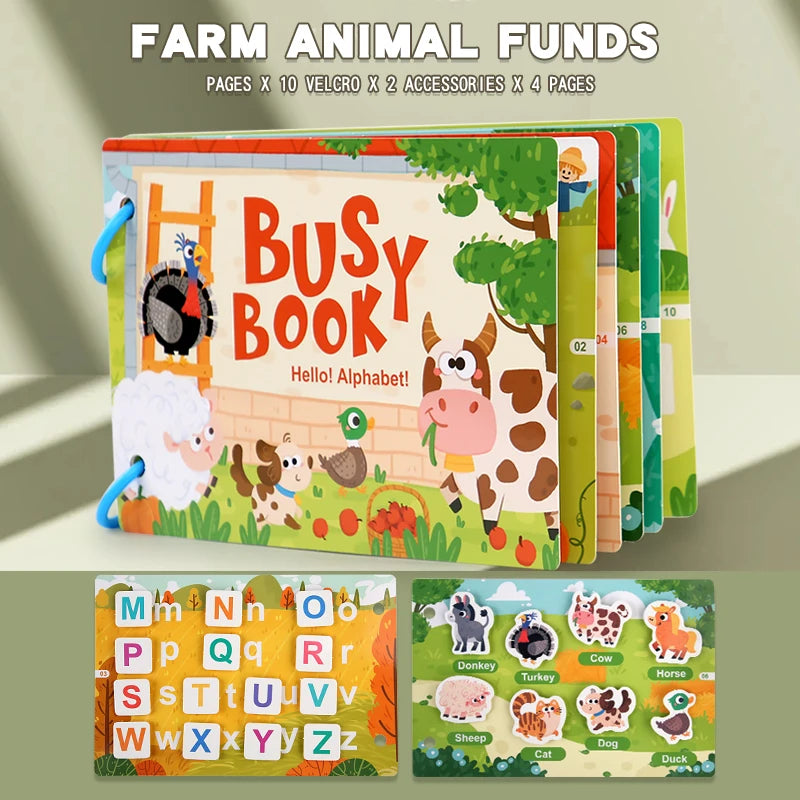 Montessori Baby Busy Book – My First Quiet Book, Early Learning Toy & Matching Game for Toddlers (2-3 Years)
