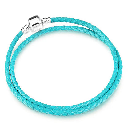 BAOPON 9-Color Leather Charm Bracelet - DIY Chain Jewelry Gift for Women & Girls