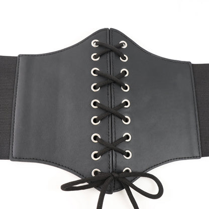 Medieval Wide Leather Armor Belt - Steampunk Waist Costume Accessory for Men & Women, Viking Knight Antique Waistband for LARP & Cosplay