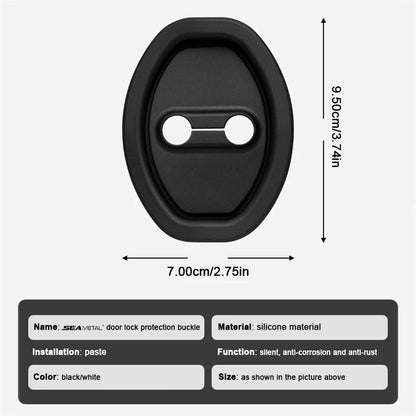 SEAMETAL 4PCS Silicone Car Door Lock Covers – Anti-Collision, Shock-Absorbing, Elastic Mute Cushions