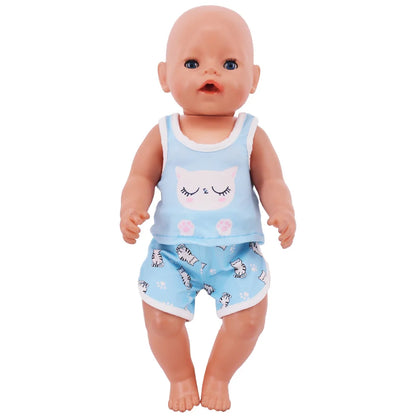 Doll Clothes Multi-Style Daily Set – Pajamas & Home Wear for 43cm Born Baby Dolls & 18-Inch American Dolls, Our Generation Toy Gift