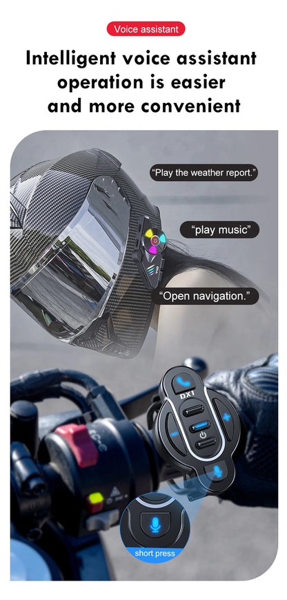 Universal Smart Bluetooth 5.4 Remote Control – Waterproof Wireless Media Controller for Helmet Earphone, Motorcycle & Bike Handlebar