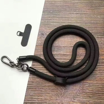 Adjustable Black & White Crossbody Phone Lanyard – Universal Multi-Functional Card Holder Strap