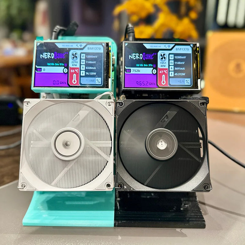 Bitaxe NerdQaxe++ BM1370 Bitcoin Miner — 4.8TH/s ASIC Chip, 68W, 2.4G WiFi Open-Source BTC Mining Machine