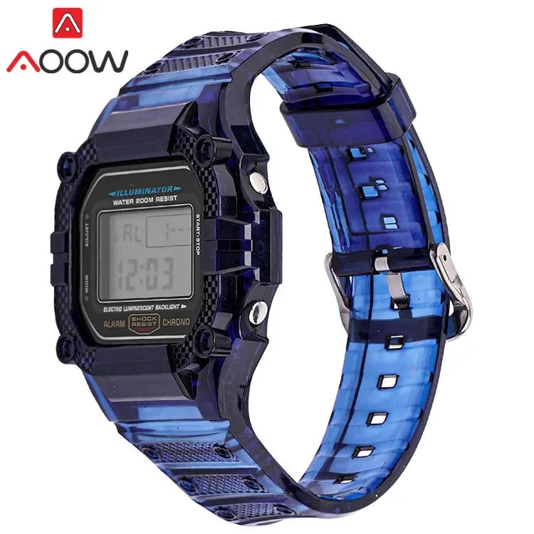 Transparent TPU Resin Watch Band and Bezel Kit for Casio G-SHOCK DW-5600 GW-M5610 GLS-5600 - Protective Replacement Strap and Case Set
