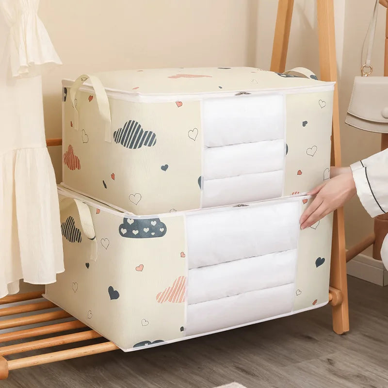 Big Capacity Storage Bag – 4/2/1PCS Moisture & Dust-Proof Organizer for Quilts, Clothes, Duvets, Blankets, and Luggage