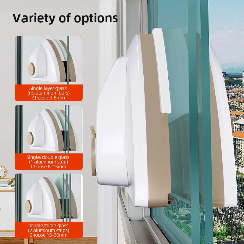 Magnetic Double-Side Window Cleaner Brush - Automatic Water Discharge Wiper for Effortless Glass Window Cleaning