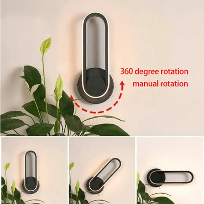 Modern Rotatable LED Wall Light - Indoor Wall Sconce for Bedroom, Stairway, Living Room and Dining Room