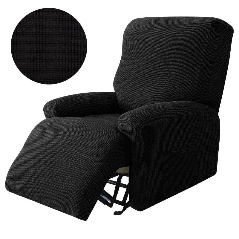 4pcs Recliner Sofa Cover Set - Stretch Spandex Couch Slipcovers with Non-Slip Fit for Armchair & Lazy Chair