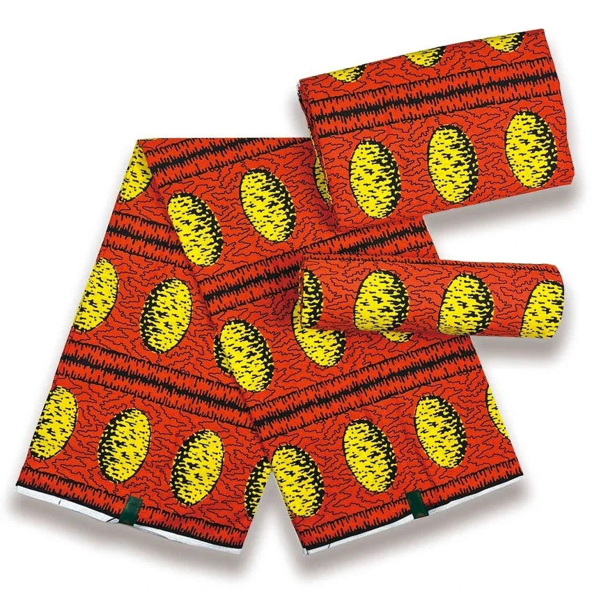African Wax Print Fabric - 100% Cotton Nigerian Ankara Batik Material for Women’s Dresses