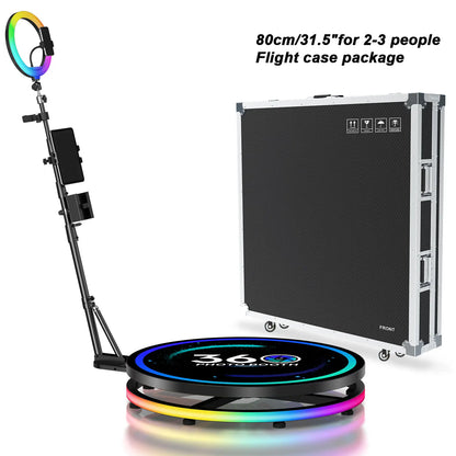 360° Rotating Photo Booth Machine – Portable Automatic Selfie Booth with App Control for Parties & Events