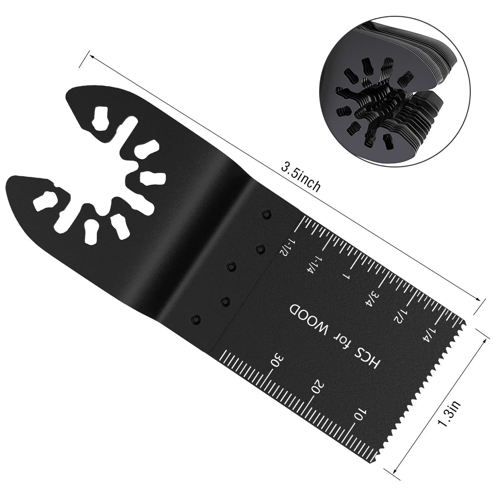 Universal Oscillating Saw Blades - 5-60PCS Multi Tool Cutting Blades with Scale for Wood, Dremel, Milwaukee & DIY Projects