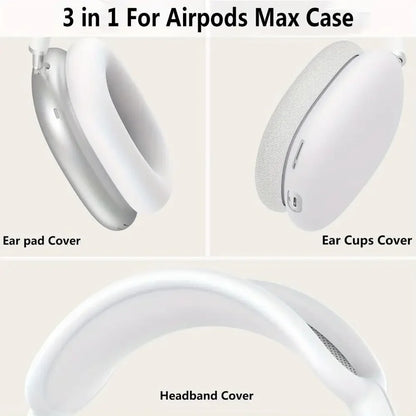 3-in-1 Soft Silicone Shockproof Case for AirPods Max – Anti-Scratch Headphones Skin Protector Cover