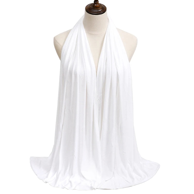 Women's Modal Cotton Jersey Hijab - Soft Solid Color Muslim Headscarf for Ramadan & Everyday Wear
