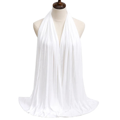 Women's Modal Cotton Jersey Hijab - Soft Solid Color Muslim Headscarf for Ramadan & Everyday Wear