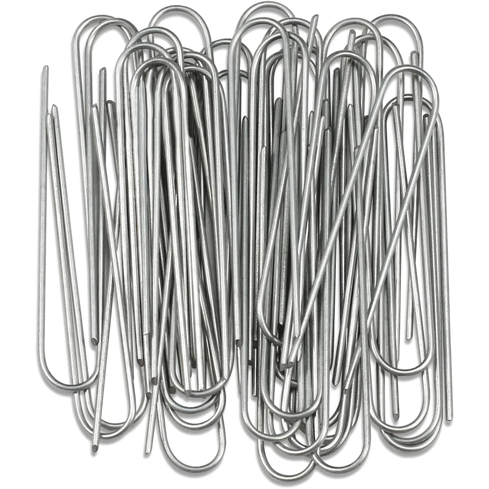 U-Type Heavy Duty Garden Staples – Galvanized Fence Sod Pins & Landscape Ground Stakes for Lawn, Barrier & Garden Fixing Nails