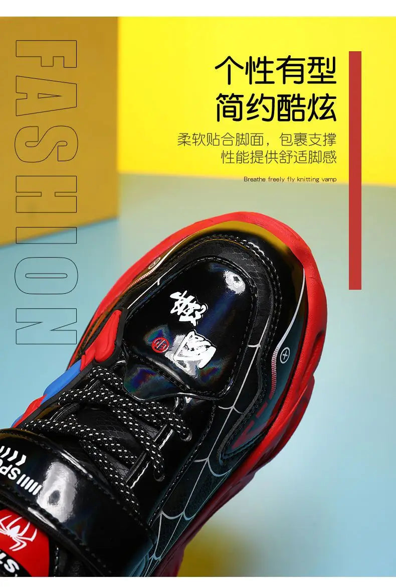 Disney Boys LED Shoes – Cartoon Sports Sneakers with Non-Slip Leather, Size 25-35, Perfect for Running