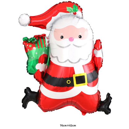 Merry Christmas Foil Balloon Set – Santa Snowman Christmas Tree Elk Cartoon Party Decorations Supplies