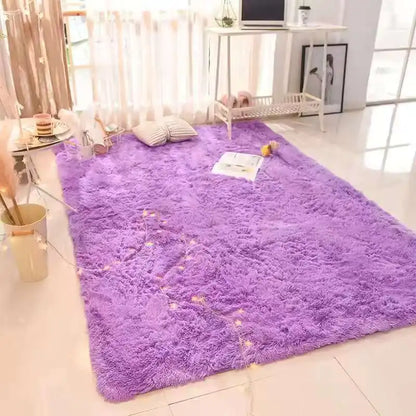 VIKAMA Tie-Dyed Fluffy Rug – Soft Plush Carpet for Living Room, Bedroom, Kids’ Playroom & Bedside
