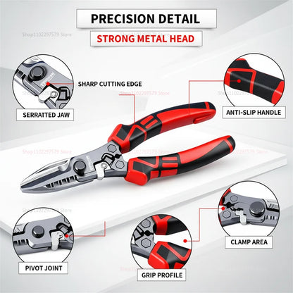 Multi-Functional Electrician Scissors - Heavy-Duty Wire Cutter, Crimper & Wrench Tool
