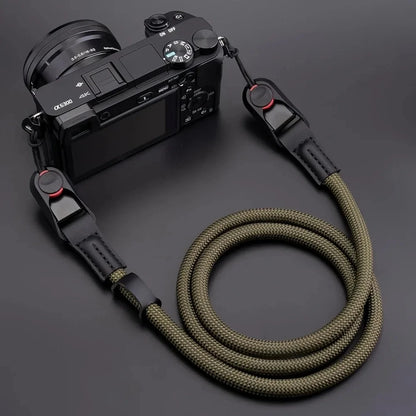 Adjustable Camera Shoulder Strap - Quick Release Detachable Round Rope Strap for DSLR and Mirrorless Cameras