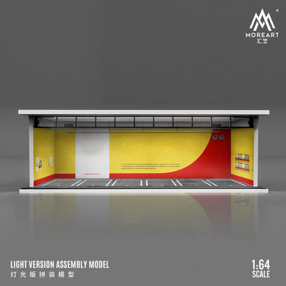 More Art 1:64 Diorama – 3D Car Assembly Lighting Model & Miniature Parking Lot Scene Props