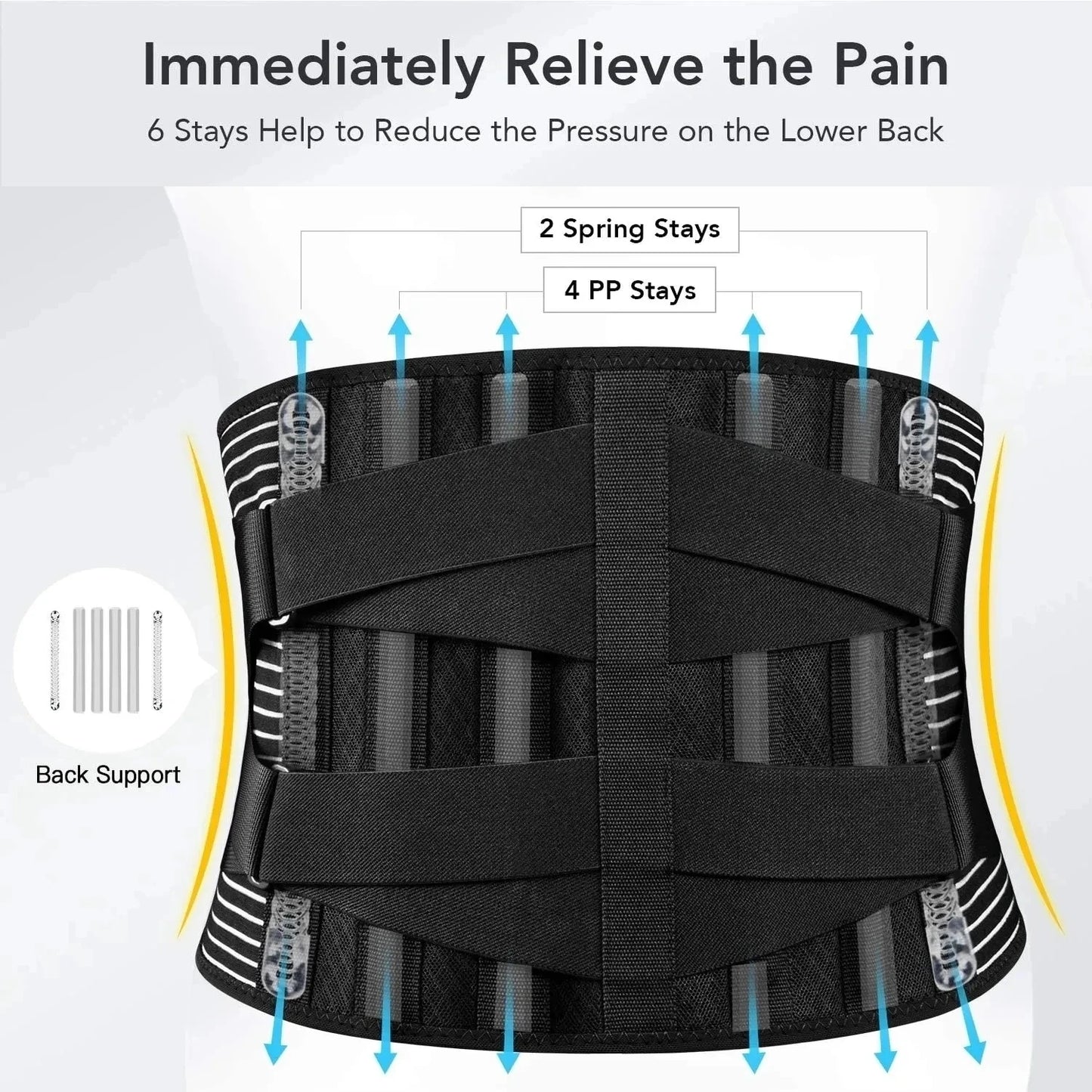Adjustable Lumbar Support Belt — Double Pull Back Waist Orthopedic Corset for Spine Decompression, Back Pain Relief & Abdomen Toning