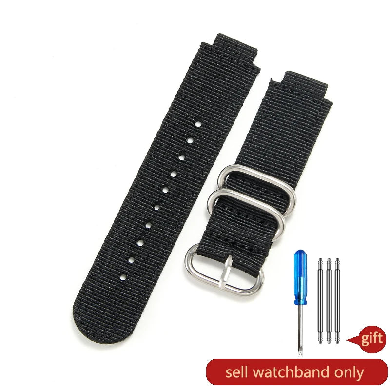16mm Premium Nylon Canvas Watch Strap for Casio DW-5600 DW-5610 GW-B5600 - Convex Interface Replacement Wristband
