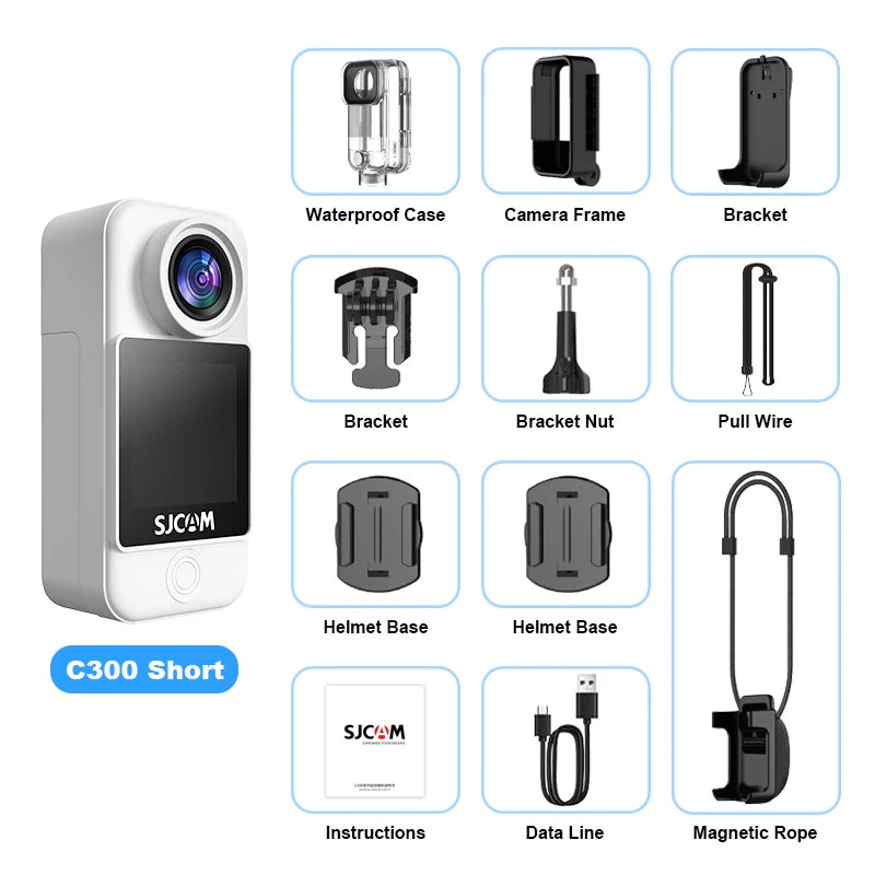 SJCAM C300 Pocket Action Camera 4K FHD – 30M Waterproof Sport Cam with 5G WiFi & Long Battery Life