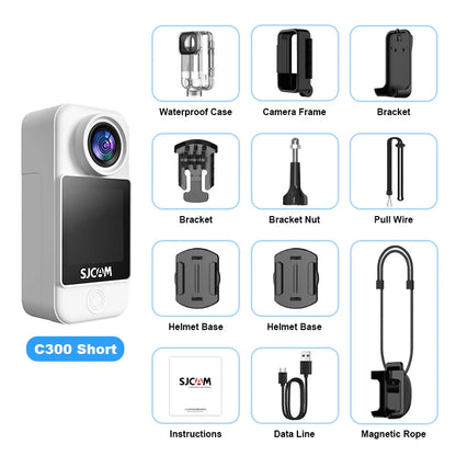 SJCAM C300 Pocket Action Camera 4K FHD – 30M Waterproof Sport Cam with 5G WiFi & Long Battery Life