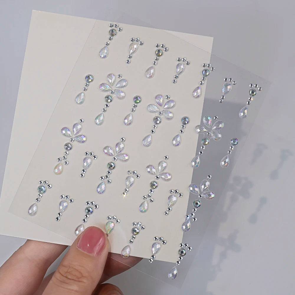 5D Face Diamond Gem Stickers - Colorful Rhinestone Body Makeup Tattoo for Festival, Nail Art & DIY Bling Style
