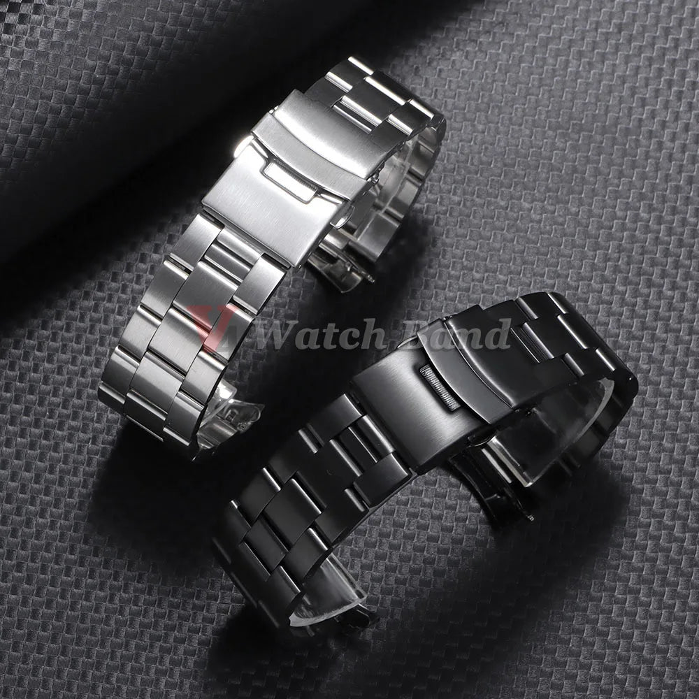Curved End Stainless Steel Men’s Watch Band for Seiko 5 SKX007/SKX009 – 18mm/20mm/22mm Sport Jubilee Oyster Replacement Strap