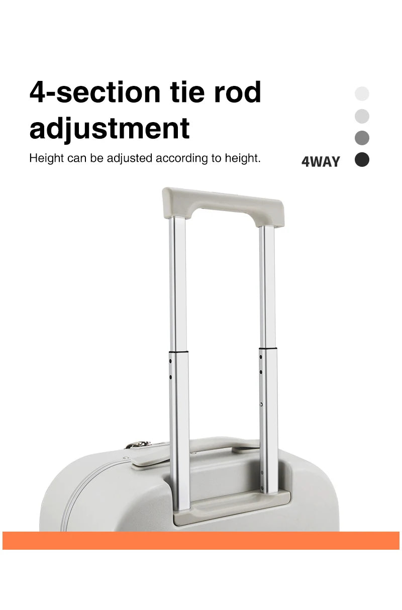 Mixi Aluminum Frame Carry-On Suitcase — Patent Design Rolling Luggage for Cabin, 18/20/24 Inch M9260