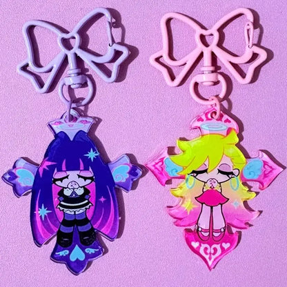 Panty & Stocking Anime Keychain - Kawaii Acrylic Figure Pendant Gift