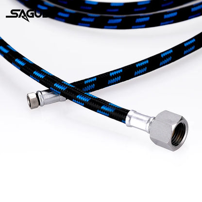 1.8m Nylon Braided Airbrush Hose with 1/8” Thread & 1/8” Male to 1/4” Female Fitting Adapter for Airbrush Accessories