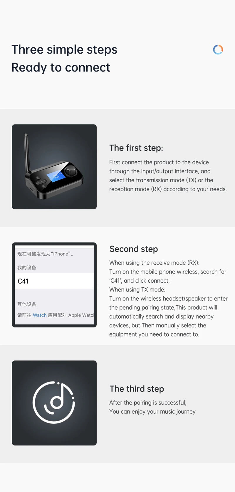 Multi-Function Bluetooth Audio Transmitter & Receiver | 3.5mm AUX, Optical, Coaxial Wireless Adapter DAC Converter for TV & PC