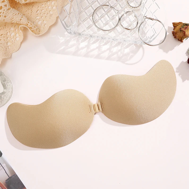 FINETOO Invisible Silicone Nipple Covers - Hypoallergenic Two-Tone Mango Cup Adhesive Bra Patches for Women, 1–15 Pieces